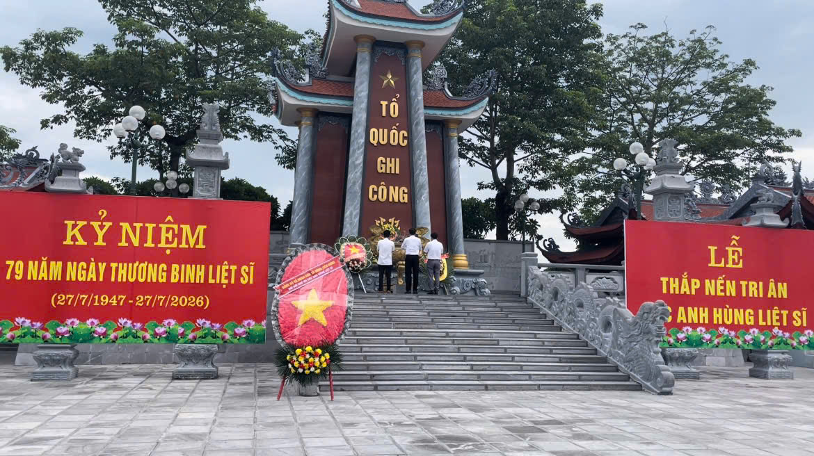 Xã Bắc Đông Hưng tổ chức Lễ viếng các Anh hùng liệt sĩ nhân kỷ niệm 79 năm Ngày Thương binh - Liệt sĩ (27/7/1947 – 27/7/2026)