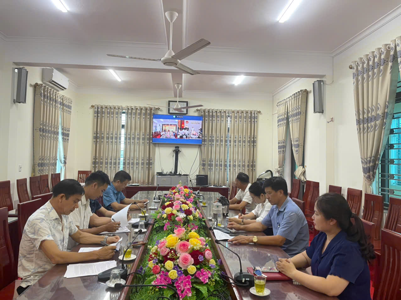 UBND xã Bắc Đông Hưng tham dự hội nghị trực tuyến phiên họp thường kỳ tháng 7 năm 2026 của UBND Tỉnh Hưng Yên.