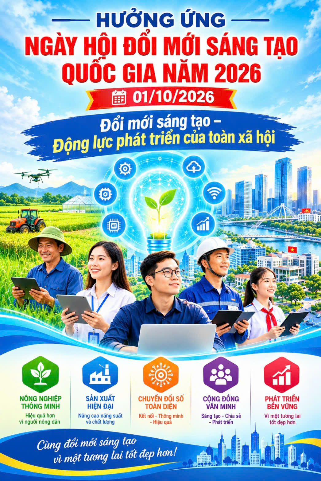 HƯỞNG ỨNG NGÀY HỘI ĐỔI MỚI SÁNG TẠO QUỐC GIA NĂM 2026: ​​​​​​​Đổi mới sáng tạo – Động lực phát triển của toàn xã hội