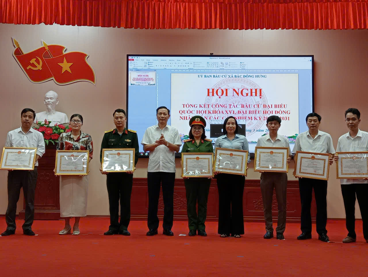 Uỷ ban bầu cử xã tổng kết công tác bầu cử đại biểu Quốc hội và HĐND các cấp nhiệm kỳ 2026-2031