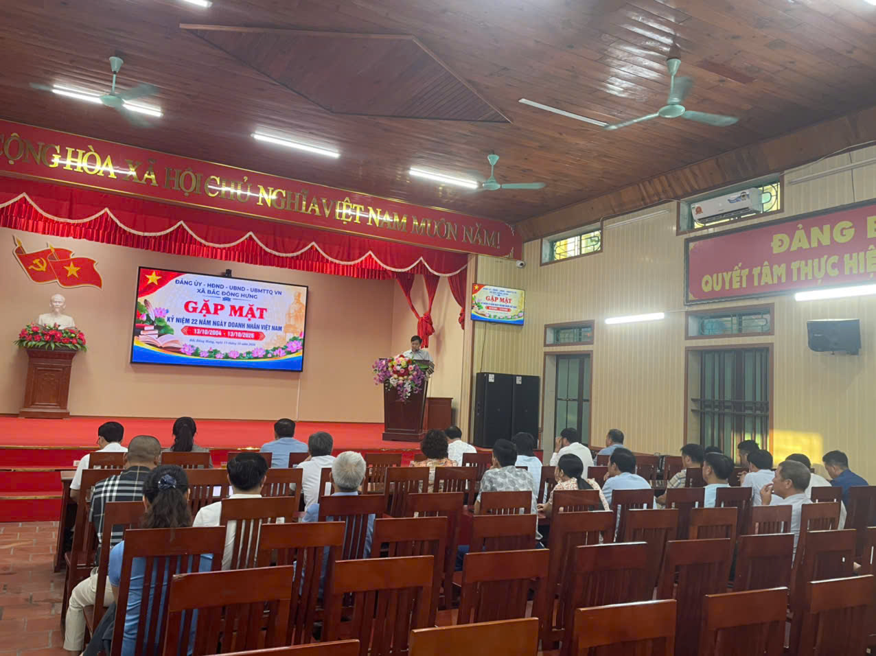 XÃ BẮC ĐÔNG HƯNG GẶP MẶT DOANH NGHIỆP NHÂN NGÀY DOANH NHÂN VIỆT NAM 13/10