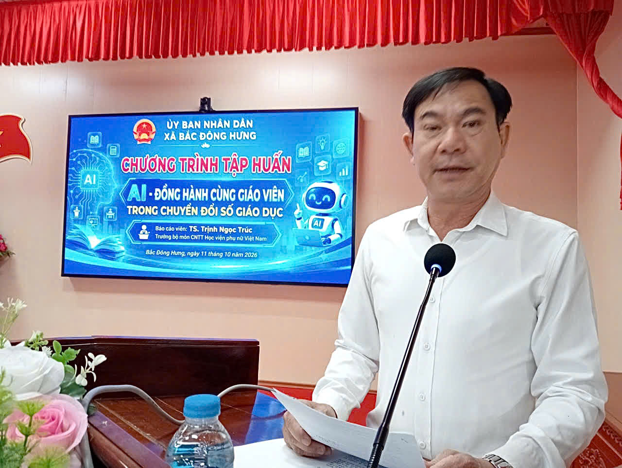 BẮC ĐÔNG HƯNG TỔ CHỨC TẬP HUẤN “AI – ĐỒNG HÀNH CÙNG GIÁO VIÊN TRONG CHUYỂN ĐỔI SỐ GIÁO DỤC”